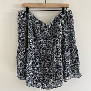 J.Crew Women’s Ruffle Mini Skirt size 2X Floral Tiered Elastic Waist Cottagecore